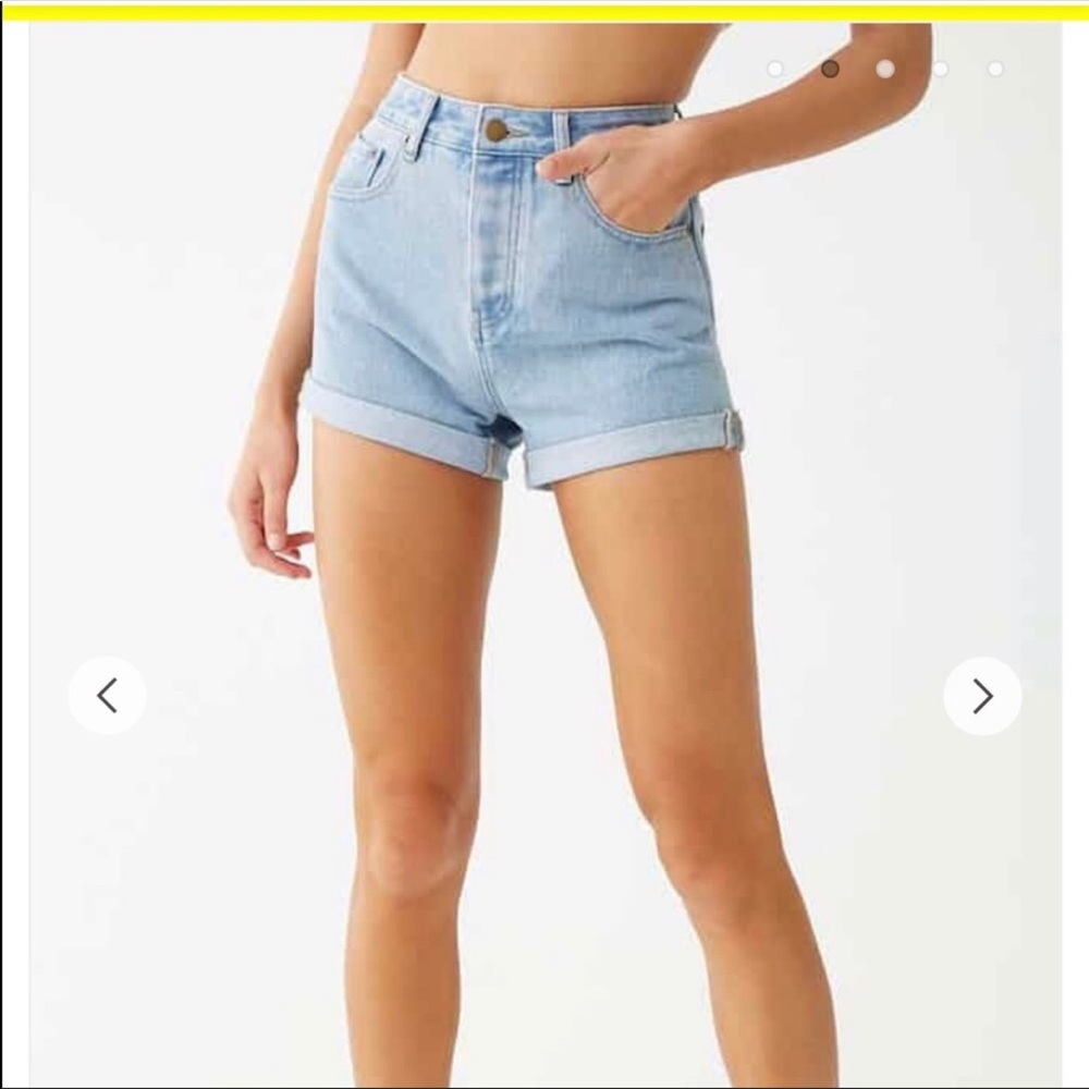 Denim high rise mom shorts